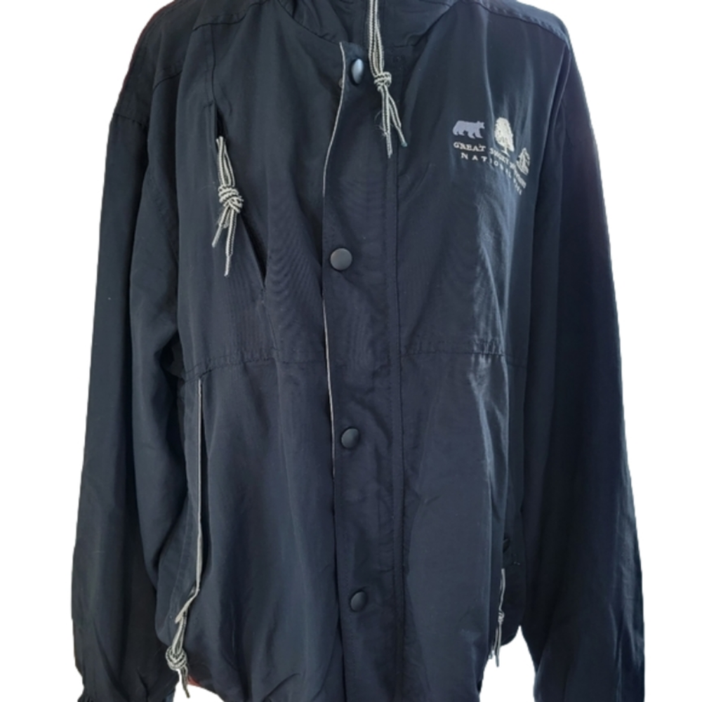 Great Smokey Mountain National Park Weatherproof Black/Tan Jacket Size XL